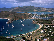 Caribbean, the caribbean, carribean islands, harbour, harbours, english harbour, antigua, shirley heights, yacht, yachts, moored, moored yacht, moored yachts, coast, coasts, coastline, coastlines, FF25,