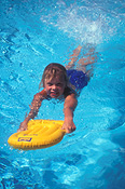 Sport, swim, swims, swimming, swimmer, swimmers, pool, pools, swimming pool, swimming pools, people, child, childen, girl, girls, female, females, child learning to swim, children learning to swim, outdoors, kickboard, kickboards, water.