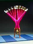 People, woman, women, female, females, swing, swings, gymnast, gymnasts, gymnastic, gymnastics, exercise, exercises, exercising, handstand, handstands, movement, indoors, gym, gyms, pink.