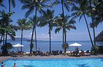 Australia, Qld, Queensland, Dunk island, island, islands, resort, resorts, swimming pool, swimming pools, pool, pools, palm, palms, palm tree, palm trees, holiday resort, holiday resorts, coast, coasts, coastline, coastlines, umbrella, umbrellas.