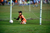 Sport pictures, Sports, football, soccer, soccer game, soccer games, child, children, goal, goals, goalkeeper, goalkeepers, goal post, goal posts, goalpost, goalposts, hat, hats, australia, male, males, outdoors, ball, balls.