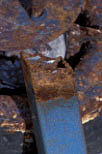 Rust, rusting, chemical reactions, deteriorating, deterioration, corrode, corroding, corrosion, rusted.