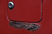 Chemical reation, Rust, rusting, chemical reactions, deteriorate, deteriorating, deterioration, corrode, corrosion, lock, locks, car lock, car locks, car, cars, rusted.