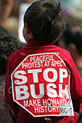 Australia, New South Wales, sydney, people, apec, apec demonstration, demonstrator, demonstrators, demonstration, demonstrations, protest, protests, asia pacific economic cooperation, child, children, sign, signs, stop, stop sign, stop signs, howard, john howard, president bush, bush.