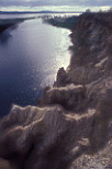 Environmental, environmental damage, erosion, eroded, eroding, cliffs, gippsland, mitchell river, river, water, water scene, water scenes, Vic, Victoria.