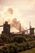 Environmental, air, air pollution, coal, polluting, pollution, factory, factories, smoke, Port Kembla, Wollongong, NSW, New South Wales, Australia.