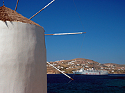 Greece, greek, greek islands, Europe, Southern Aegean, Southern Aegean region, santorini, Aegean, Aegean sea, cycladic, cycladic island, cyclades Islands, paros, windmill, windmills, transport, transportation, vehicle, vehicles, ferry, ferries, BS65,