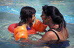 Child, children, baby, babies, infant, infants, mother, mothers, female, females, pool, pools, swimming pool, swimming pools, flotation, flotation aid, flotation aids, outdoors, swim, swims, swimming, safety, child safety, woman, women, outdoors, family, families, livesaving, water safety, safety, Australia, Sport pictures, Sports, balloon images, hot air balloons