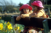 People, child, children, girl, girls, female, females, hat, hats, Flora, flower, flowers, daffodil, daffodils, narcissus, Australia, Sport pictures, Sports, balloon images, hot air balloons