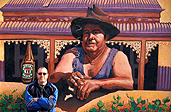 People, man, men, male, males, wall mural, wall murals, painting, paintings, wall painting, wall paintings, wall, walls, art, cigarette, cigarettes, smoker, smokers, hat, hats, australian, beer, beer bottle, beer bottles, bottle, bottles, house, houses, housing, australia, portrait, portraits, people.