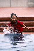 People, child, children, female, females, girl, girls, asian girl, asian girls, asian child, asian children, asian, asians, asian people, pond, ponds, sydney, nsw, new South Wales, australia, water, step, steps, happy, happiness, smile, smiles, smiling.