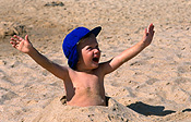 Child, children, boy, boys, male, males, beach, beaches, hat, hats, smile, smiles, smiling, happy, happiness, sand, JP,