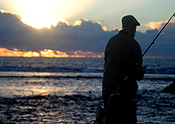 Sport pictures, Sports, fishing, man, men, male, males, mood, mood scene, mood scenes, sunset, sunsets, sunrises and sunsets, hat, hats, elderly, old, aged, elderly man, elderly men, elderly people, people, old man, old men, old people.