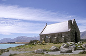 Pacific islands, new zealand, nz, nelson, south island, lake, lakes, tekapo, lake tekapo, church, churches, religion, religous, religious building, religious buildings, good shepherd, church of the good shepherd, mountain, mountains, mountain range, mountain ranges.