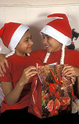 Christmas, christmas scene, christmas scenes, at, hats, costume, costumes, girl, girls, female, females, christmas present, christmas presents, present, presents, gift, gifts, child, children, people, Australia, Sport pictures, Sports, balloon images, hot air balloons
