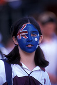 Australia, australian, australian, australian, flag, flags, australian flag, australian flags, teenager, teenagers, teenage girl, teenage girls, child, children, adolescent, adolescents, portrait, portraits, olympic games, sydney olympic games, face painting, face-painting.