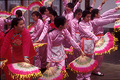 Canada, vancouver, british columbia, new year, chinese new year, celebration, celebrations, festival, festivals, dancer, dancers, dance, dances, dancing, costume, costumes, fan, fans.