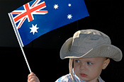 Australia, australian, nsw, new South Wales, sydney, child, children, baby, babies, flag, flags, australian flag, australian flags, hat, hats, anzac day, anzac days, anzac day parade, anzac day parades.