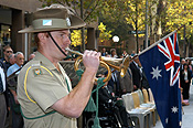 Australia, New South Wales, sydney, Anzac, Anzacs, Anzac Day, Anzac Days, parade, parades, military, defence, defence forces, armed services, Anzac Day parade, Anzac Day parades, Anzac Day March, people, man, men, male, males, soldier, soldiers, army, australian army, armed forces, bugle, bugles, flag, flags, australian flag, australian flags.