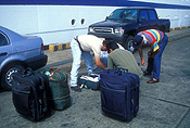 Costa rica, limon, custom, customs, customs officer, customs officers, security, people, man, men, male, males, occupation, occupations, dock, docks, ship, ships, shiping, transport, transportation, vehicle, vehicles, car, cars, vehicle, vehicles, luggage, travel luggage, suitcase, suitcases, bag, bags, porthole, portholes, dock, docks.