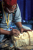 Canada, vancouver, british columbia, people, man, men, male, males, carving, carvings, wood carving, wood carvings, mask, masks, sculpture, sculptures, sculptor, sculptors, wood carver, wood cavers, wood, woodwork, woodworking, spectacles, glasses, taiwanese.