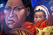 America, usa, united states, united states of america, mural, murals, art, san francisco, california, religion, church, churches, architecture, religious building, religious buildings, american indian, american indians, indian, indians.