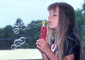 People, child, children, girl, girls, female, females, bubble, bubbles, blowing bubbles.