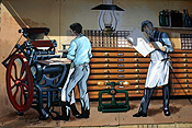 Australia, tas, tassie, tasmania, sheffield, mural, murals, wall mural, wall murals, wall, walls, art, town of murals, printer, printers, printing, printing press, printing presses.
