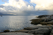 Australia, tas, tassie, tasmania, bicheno, coast, coasts, coastal, coastline, coastlines, climate, storm, storms, storm cloud, storm clouds, cloud, clouds, rock, rocks, water.