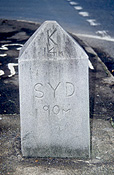 Australia, New South Wales, road, roads, marker, markers, mile, miles, kilometer, kilometers, kilometre, kilometres, distance, distances, rock, rocks, road marker, road markers.