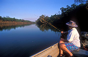 Australia, NT, Northern Territory, Daly, Daly River, River, rivers, people, woman, women, female, females, boat, boats, boating, watercraft, row boat, row boats, rowboat, rowboats, rowingboat, rowingboats, rowing boat, rowing boats, fishing, fisherman, fishermen, rod, rods, fishing rod, fishing rods, water.