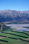 Pacific islands, new zealand, south island, coleridge, lake coleridge, lake, lakes, rural, rural scene, rural scenes, windbreak, windbreaks, tree, trees, alluvial.