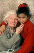 Family, Families, grandparent, grandparents, grandaughter, grandaughters, people, child, children, girl, girls, people, woman, women, female, females, old woman, old women, elderly woman, elderly women, old people, elderly people, aged, aged people, aged person, old, elderly, aged, indoors, hug, hugs, hugging, cuddle, cuddles, cuddling, embrace, embraces, embracingAustralia, Sport pictures, Sports, balloon images, hot air balloons
