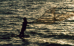 Asia, Asian, Southeast Asia, South East Asian, SE Asia, malaysia, penang, fishing, fisherman, fishermen, fishing net, fishing nets, nets, silhouette, silhouettes, water.