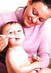 People, family, families, mother, mothers, mother and child, mother and children, mother and baby, baby, babies, infant, infants, infancy, people, child, children, toddler, toddlers, teeth, clean teeth, cleans teeth, cleaning teeth, teeth, dental, dental hygiene, dental care, brush, brushes, brushing teeth, toothbrush, toothbrushes, tooth brush, tooth brushes, brushing teeth, child brushing teeth, children brushing teeth, smile, smiles, smiling, happy, happiness, woman, women, female, females, indoors, AM04,