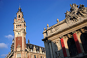 Europe, France, Lille, place du theatre, architecture, commerce, chamber of commerce, tower, towers, clock, clocks, FF25,