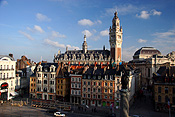 Europe, France, Lille, Grand place, place du theatre, architecture, commerce, chamber of commerce, tower, towers, clock, clocks, FF25,