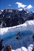 NZ, New Zealand, south island, people, glacier, glaciers, fox glacier, winter, winter scene, winter scenes, snow, cold, coldness, snow scene, snow scenes.