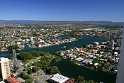 Australia, qld, queensland, surfers, surfers paradise, gold coast, canal, canals, house, houses, housing.
