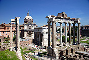 Europe, Italy, Italian, Rome, architecture, forum, the forum, temple, temples, saturn, temple of saturn, ruin, ruins, column, columns, pillar, pillars, dome, domes, FF25,