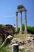 Europe, Italy, Italian, Rome, forum, the forum, temple, temples, castor, pollux, temple of castor, temple of pollux, ruin, ruins, column, columns, pillar, pillars, FF25,