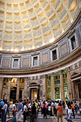 Europe, Italy, Italian, Rome, architecture, pantheon, altar, altars, ceiling, ceilings, people, crowd, crowds, tourist, tourists, tourism, tourism industry, column, columns, pillar, pillars, dome, domes, FF25,