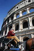 Europe, Italy, Italian, Rome, architecture, colloseum, the colloseum, ruin, ruins, people, man, men, male, males, carriage, carriages, transport, transportation, vehicle, vehicles, arch, arches, archway, archways, architecture, FF25,
