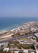 Haifa, city, Israel, Middle East, Jewish, Mediterranean, view, landscape, scenery, ship, ships, vessel, board, embark, transport, transportation, vehicle, vehicles, shipping, Ek14,
