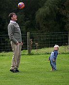 People, child, children, parent, parents, parenting, parenthood, infant, infants, infancy, father, fathers, man, men, male, males, toddler, toddlers, outdoors, ball, balls, football, footballs, PJ38,