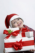 People, child, children, female, females, girl, girls, hat, hats, Christmas, Christmas time, present, presents, gift, gifts, christmas present, christmas presents, package, packages, box, boxes, pj38,