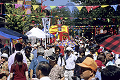 Canada, british columbia, vancouver, chinatown, festival, festivals, people, crowd, crowds, entertainment, flag, flags, umbrella, umbrealls, RW59,