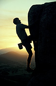 Sport pictures, Sports, climb, climbs, climbing, climber, climbers, rock climbing, rock climber, rock climbers, outdoors, man, men, male, males, mountain climber, mountain climbers, mountain climbing, cliff, cliffs, silhouette, silhouettes, sunset, sunsets, sunrises and sunsets, mood, mood scene, mood scenes, HOl08,