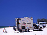Australia, Qld, Queensland, Fraser Island, beach, island, islands, beaches, truck, trucks, transport, transportation, vehicle, vehicles, coast, coastline, coastlines, sky, skies, blue sky, advertise, advertising, advertisement, advertisements, sign, signs, van, vans, transport, transportation, vehicle, vehicles, sand, industry, retail, retail industry, food.