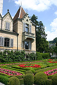 Europe, switzerland, swiss, garden, gardens, formal, formal garden, formal gardens, schloss oberhofen, oberhofen, schloss park, lake, lakes, thun, lake thun, alps, swiss alps.